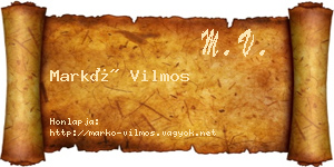 Markó Vilmos névjegykártya
